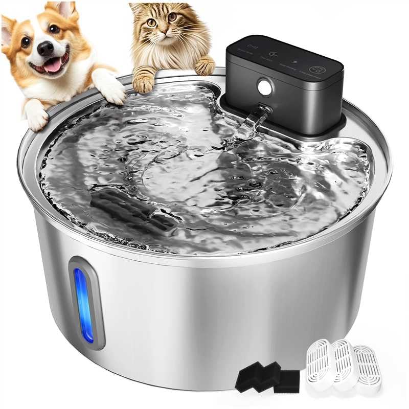 Wireless Stainless Steel Pet Water Fountain