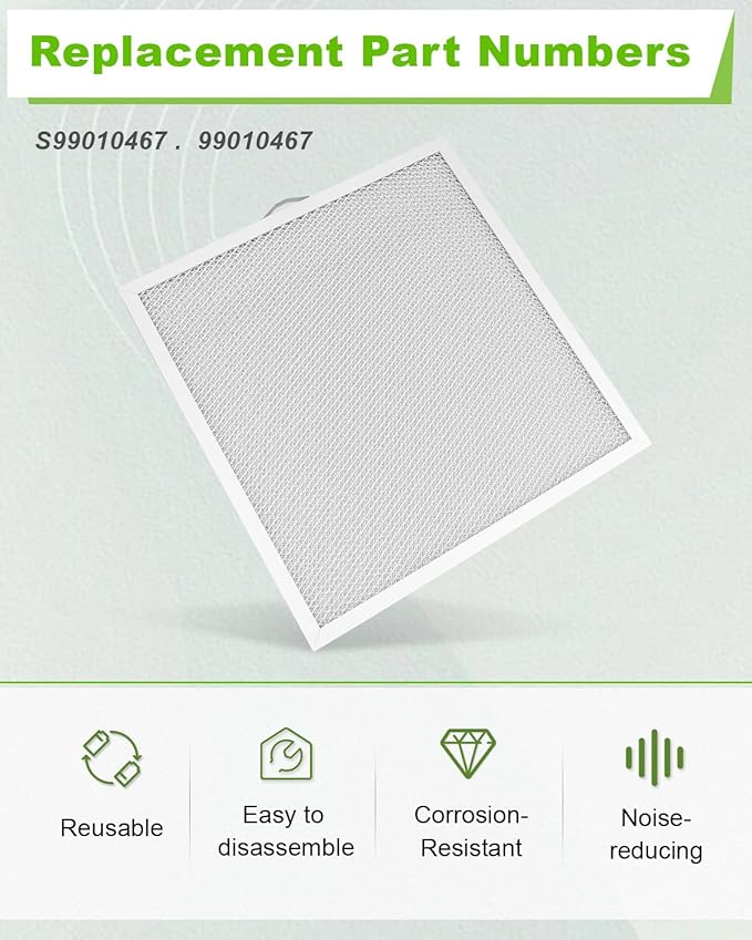 S99010467 99010467 Range Grease Hood Filter Replacement for Broan BXT1 Nutone AR1 Series, 11.5 x 11.5 x 0.38 Inches, Aluminum, 1 Pack
