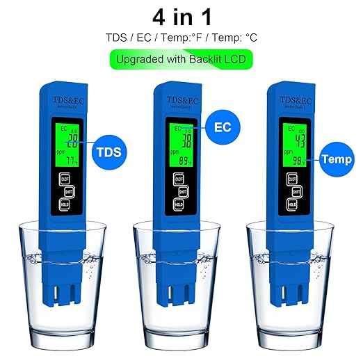 Most Accurate So Far 4-in-1 Instant Read TDS Meter - Measures TDS, EC, & Temperature (°C/°F) - Digital Water Testing Kit for Tap, Well, Pool, Hydroponics, Aquarium, RO/DI System -Blue