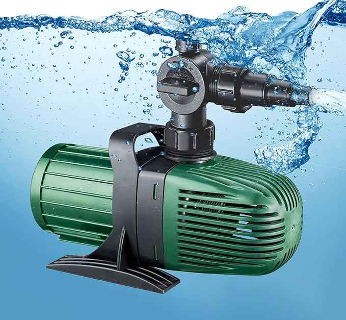 Fish Mate 2300 Submersible Pond Pump with Fountain Kit – Energy Efficient Water Pump for Ponds, Waterfalls & Water Features, Anti Clog Design for Filtration Systems