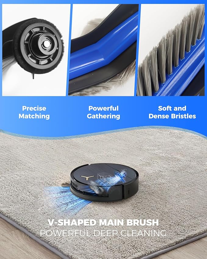 21 Pack Replacement Parts for ECOVACS DEEBOT T50 Omni/T50 PRO Omni Robot Vacuum Accessory Set, 1 Main Brush, 4 Side Brushes, 6 Mop Pads, 4 HEPA Filters, 5 Dust Bags, 1 Cleaning Brush - AquaVibe