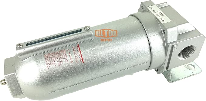 3/4" NPT SUPER DUTY Industrial Grade Particulate Filter/Water Trap For Air Compressor Compressed Air Lines, 5u With Metal Bowl (MANUAL DRAIN) - AquaVibe