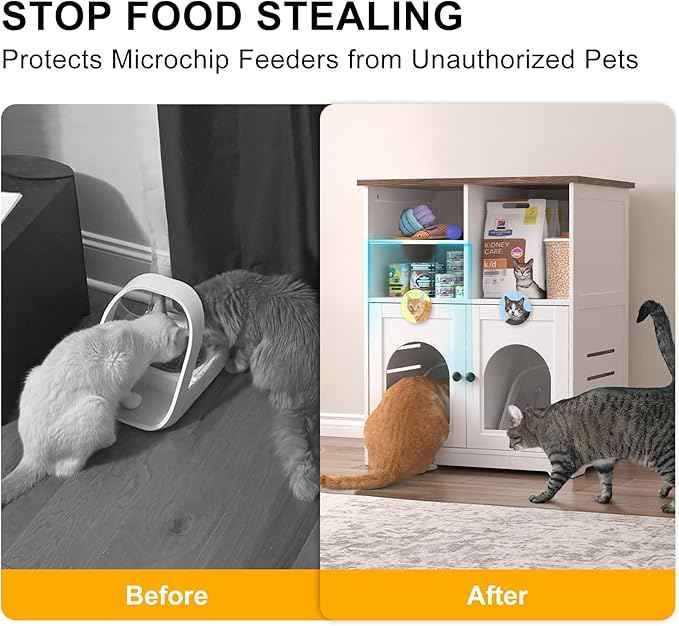 GDLF Cat Feeding Station, Cat Cabinet for Microchip Feeder with Dog-Proof Design, Specially Fits Surefeed & Automatic Pet Feeder for Multi-Pets Home