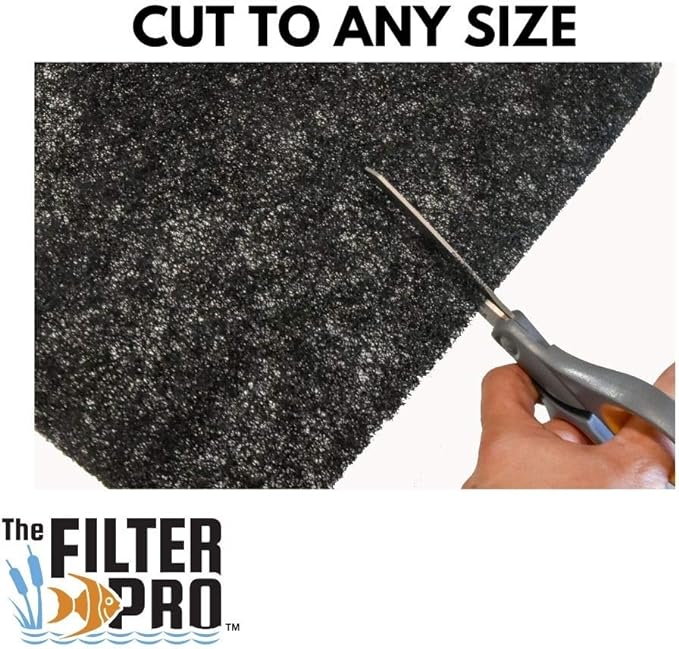 Black Coarse Filter Media, 1.25" Thick, 12" x 56" Roll, Perfect for Aquariums, Ponds or Water Gardens, Made in USA