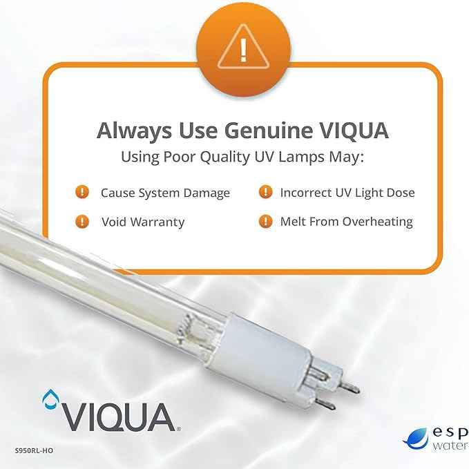 Viqua S950RL-HO High-Output UV Lamp Replacement for VP950, VP950M, SPV-950 Model Systems- UV Light Water Treatment, Genuine OEM uv Bulb Replacement