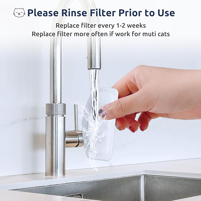 12+6 Pack Compatible with ORSDA Cat Water Fountain Filters for D30 67oz/2L Automatic Stainless Steel Cat Fountain, 12 Replacement Water Filters + 6 Pre-Filter Sponges