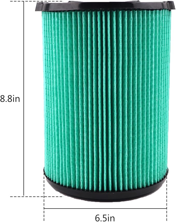 2 Pack VF6000 Filter for Ridgid Shop Vac 5-20 Gallon Wet Dry Vacuums WD5500 WD0671 WD6425 WD7000 WD1280 WD1851 WD1680 WD1956 RV2400A 1400RV RV2600B（with 4pcs Foam Sleeve） - AquaVibe