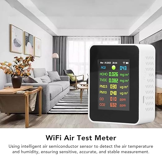 Air Quality Monitor Gen, Air Quality Monitor Indoor Detects with LCD Digital Display,Multifunctional Indoor Test Meter for Bedroom, Smart Home