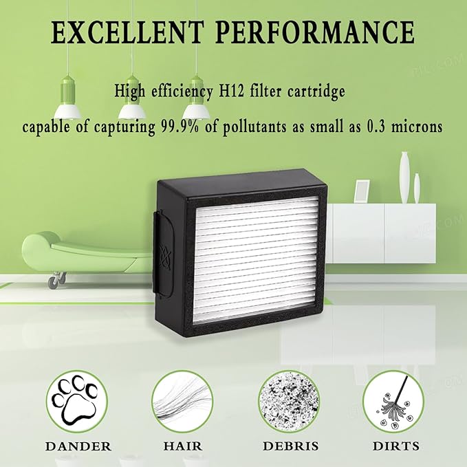 6 Pack Vacuum Filters Replacement Parts Only for iRobot Roomba Combo j7+, Combo j9+ and Max 10 Model - AquaVibe