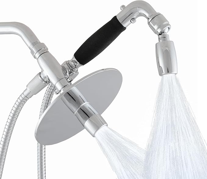 High Sierra® - Solid Lead-Free Metal 4-Way Combo with GEN 3 REFLECTIONS™ Fixed and Handheld Shower Head with Hose. Run Separately or Both at Full Flow - 1.8 GPM per Shower Head - Chrome Finish