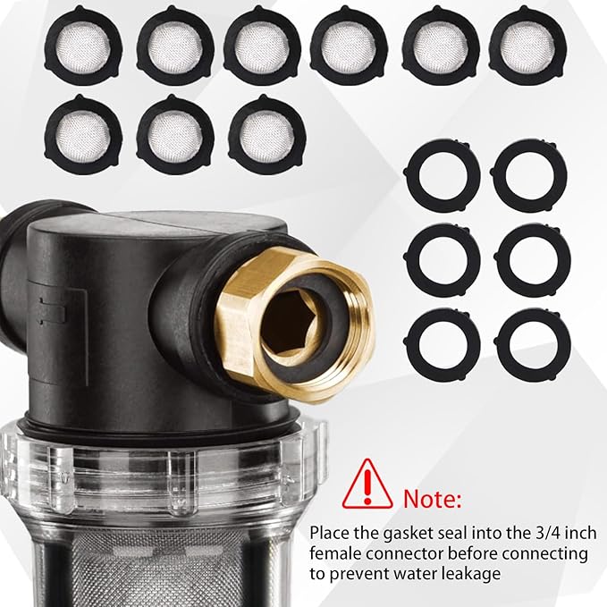4 Pcs Washing Machine Water Filter with 40 Mesh 100 Mesh Screen Garden Hose Percolator Pressure Washer Percolator Inline Water Sediment Filter for RV Camping Car Wash