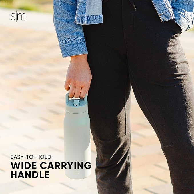 Simple Modern Water Bottle with Straw lid | Insulated Stainless Steel Thermos | Reusable Travel Water Bottles for Gym & Sports | Leak Proof & BPA Free | 34oz, Spiced Coral