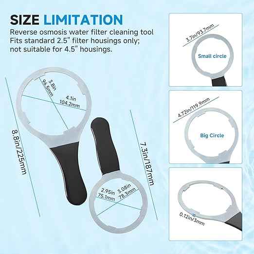 Metal Water Filter Wrench Compatible with iSpring AWR2 ，Suitable for HW12, HC12, RCC and RCCP Series Filters，Water Filter Removal Tool