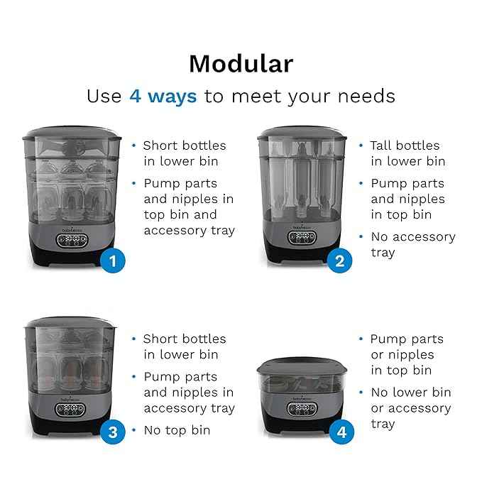 Baby Brezza Bottle Sterilizer and Dryer Advanced – 33% Faster - Largest Capacity Steam Sanitizer - Universal Sterilization Machine for All Bottles + Pump Parts - HEPA Air Filter, Charcoal