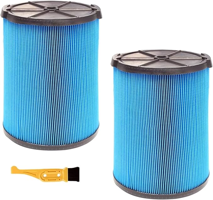 2 Pack VF5000 Filter Replacement Fits for Ridgid 6-20 Gallon Wet Dry Vacuums, 3-Layer Pleated Vacuum Filters compatible with WD1450 WD0970 WD1270 WD06700 WD1680 RV2400A - AquaVibe