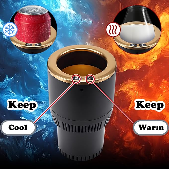 2-in-1 Car Cup Cooler Warmer Smart Temperature Control Travel Coffee Car Cup Holder， Smart Car Tumbler Holder Suitable for Coffee, Baby Bottles, Water, Tea, Drinks