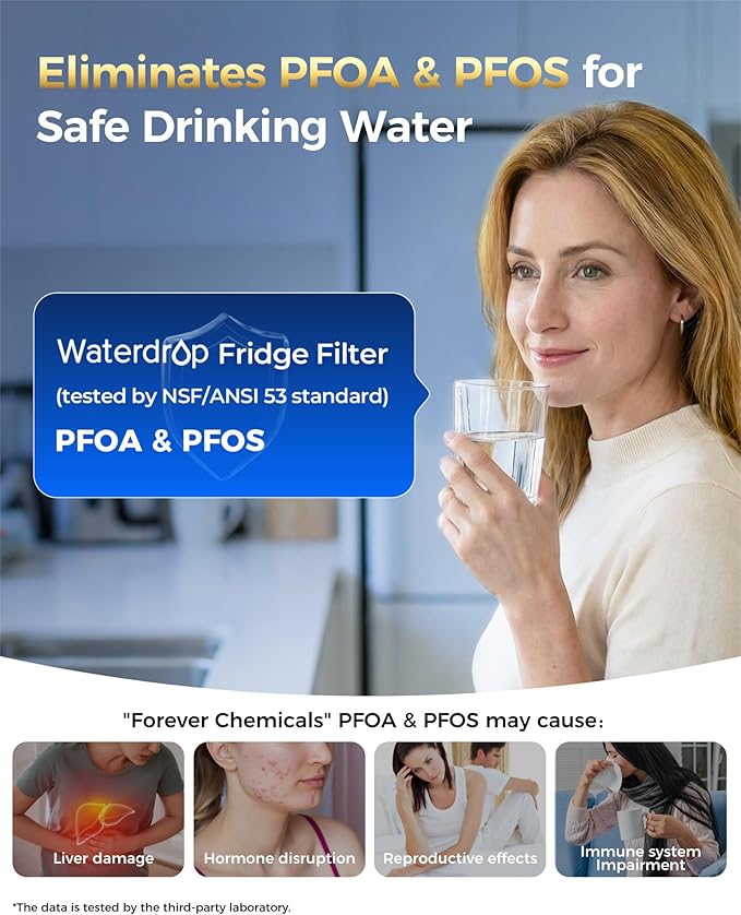 Waterdrop Plus EDR3RXD1 Replacement for Everydrop® Filter 3, 4396841, 4396710, 46-9083, 46-9030, NSF/ANSI 401&53 Refrigerator Water Filter