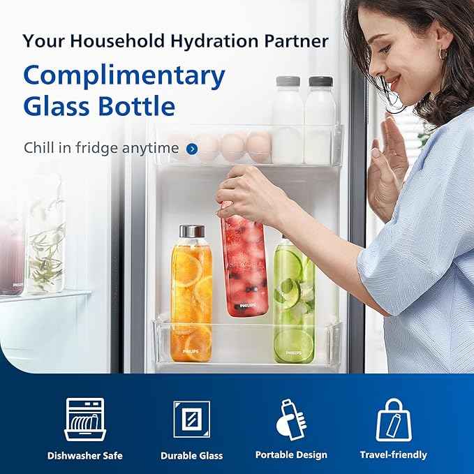 PHILIPS Reverse Osmosis Water Filter Countertop, Compact 5 Stage RO Water Filtration System Purifier Dispenser with Aquaporin Technology, NSF/ANSI 372 Certified, Reduce TDS