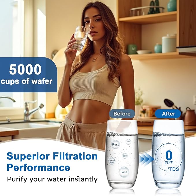W10295370A Water Filter Replacement, Compatible with EDR1RXD1 Water Filter, Everydrop Filter 1, WHR1RXD1, W102953 70A, W10295370, EDR1RXD1B, 46-9081, 3 Pack JUNEFAY