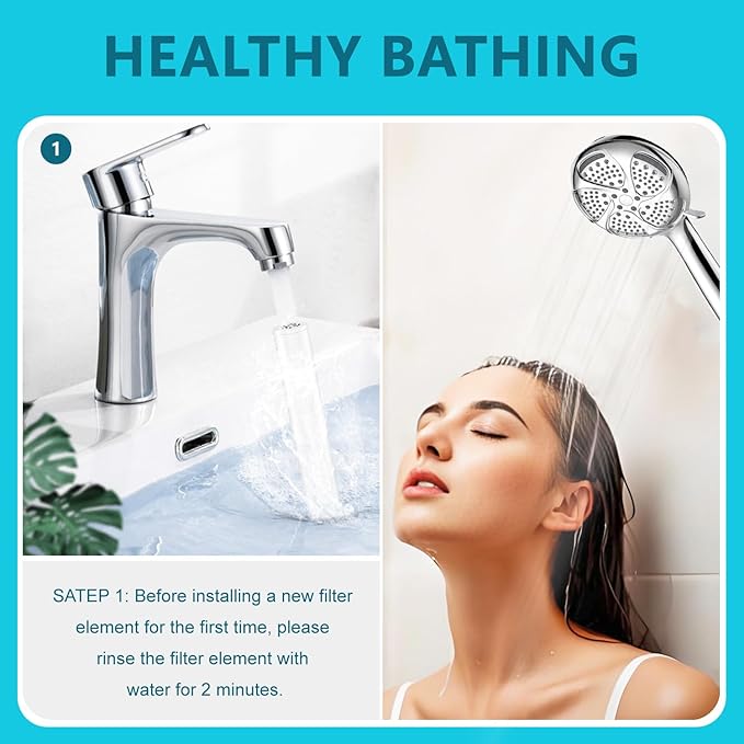 Multi-Stage Shower Filter Compatible with FEELSO High Pressure 7 Spray Shower Handheld, Hard Water High Efficiency Filter,4 Pack-Model Number 72210BC