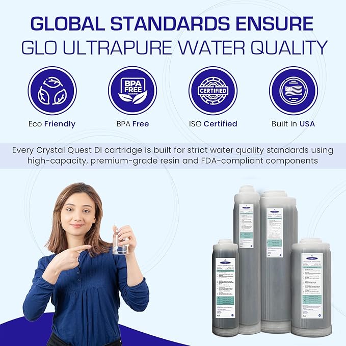 Ultra High Purity DI Resin Cartridge | 4-5/8" x 20" | Crystal Quest