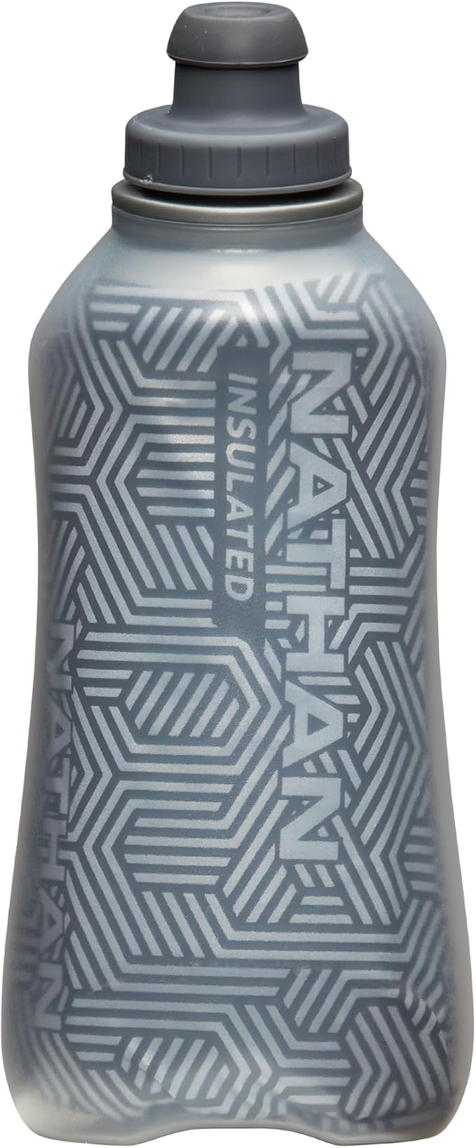 Nathan SpeedDraw 2 Insulated Handheld Running Water Bottle Flask – Double-Wall Insulation, Ergonomic Grip, Blast Valve Cap, Phone & Key Storage Pockets, Reflective Design - 18oz Insulated - Deep Teal