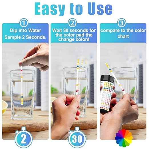 Water Testing Kits for Drinking Water - 100 Strips 16 in 1 Well, Tap and Drinking Water Test Kit, Water Test Strips with Hardness, pH, Lead, Iron, Copper, Chlorine, and More