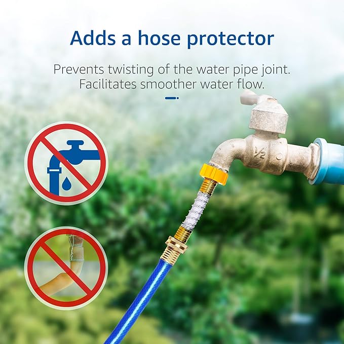Waterspecialist Garden Hose Water Filter with Hose Protector, Compatible with Mist Cooling System, Reduces Chlorine, Bad Taste and Odor for Gardening and Pets.