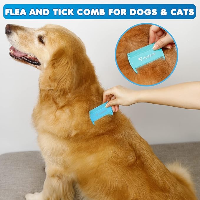 Dual Flex Slicker Brush Dog Brush, Gentle Grooming Tool for Sensitive Dogs & Cats - Ideal for Long Hair, Removes Undercoat, Tangles, and Knots - AquaVibe