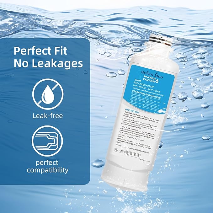 DA97-17376B Water Filter for Sam&sung Haf-qin/exp, Rf28t5001sr, Da97-08006c, Rs27t5200sr, Rf28r7351sg, Rf24r7201sr, Rf27t5201sr, 1Pack.