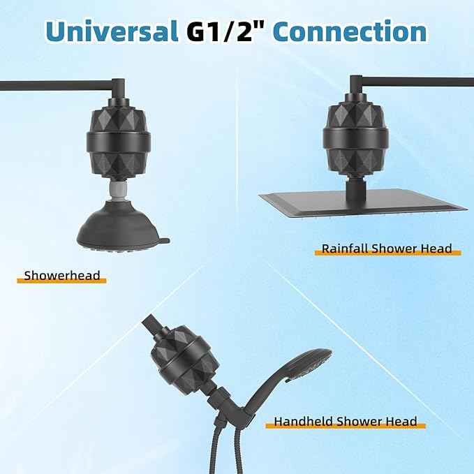 Filtered Shower Head, 10" High Pressure 10-Spray Handheld/Rainfall Shower Head Combo with 20 Stage Shower Filter, 11" Shower Extension Arm, 71" Hose, Shower Head Holder, Oil Rubbed Bronze