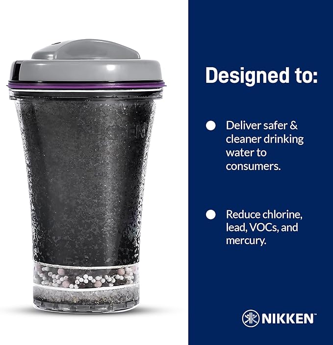 Nikken - PiMag Waterfall Filter Cartridge - Advanced Ionic Filtration, Copper Particles, Chlorine & Lead Reduction, pH Balance, Fresh Drinking Water