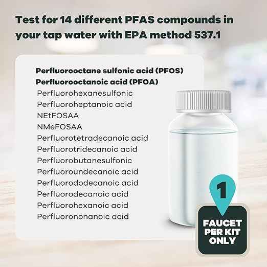 Professional PFAS Test for Drinking Water | Certified Tap Score Home Kit | Mail-in Lab Analysis | Easy Sampling, Shipping Included | EPA Testing Method