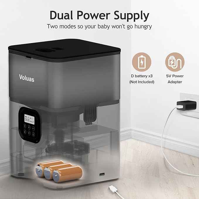VOLUAS Automatic Cat Feeders - Pet Dry Food Dispenser with Timer, Automatic Cat Feeders with Desiccant Bag, Programmable Portion Size Control 4 Meals Per Day, 10s Voice Recorder