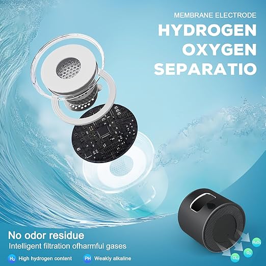 Hydrogen Water Bottle Generator with SPE/PEM Technology, Anlewo Portable H2 Water Ionizer Machine,5000PPB,6 Hours Hydrogen Retention for Family Friends Office Travel Sports Fitness(Black)