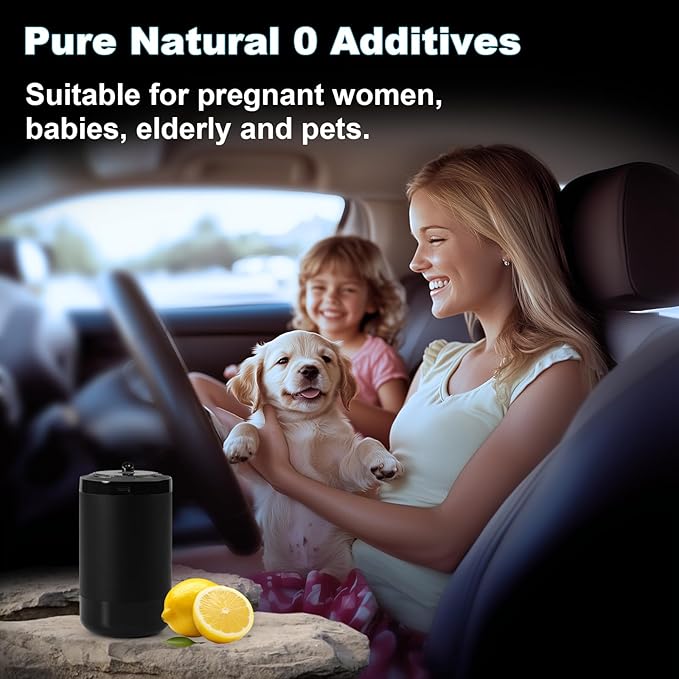 Smart Car Air Fresheners, Essential Oil Car Diffuser with 50ml Perfume and Starry Sky Projection, 5 Mode Adjustable Rechargeable Aroma Diffuser, for Home Office Driving (Gardenia)
