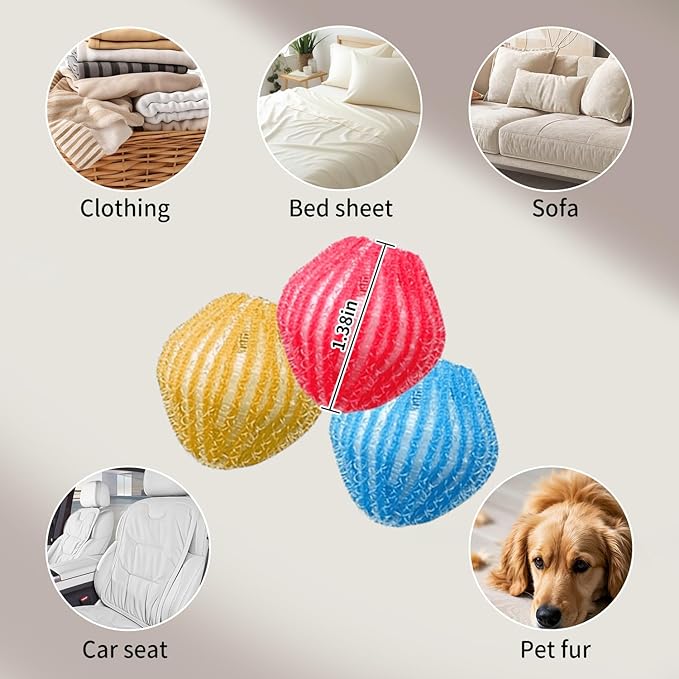 18Pcs Pet Hair Remover for Laundry,Reusable Laundry Pet Hair Catcher,Pet Dog Cat Hair Catcher Lint Remover,Suitable for All Washing Machines - AquaVibe