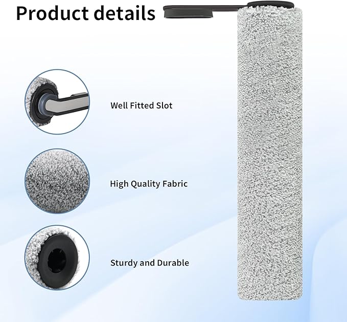 Roller Brush and Filters Replacement Compatible with Tineco Floor ONE S5/Floor One S5 Pro Cordless Vacuum Cleaner,Replacement Parts Include 3 Brush Rollers, 3 Filters - AquaVibe
