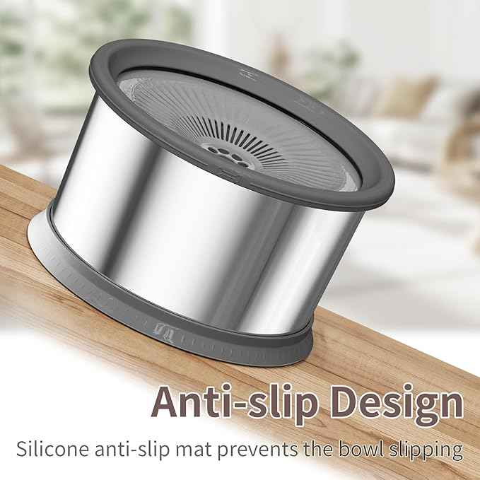 6.5L Dog Water Bowl No Spill 1.6 Gallon Stainless Steel Water Bowl for Dogs 220oz Large Capacity No Splash Slow Drinking Feeder with Anti-Slip Mat for Messy Drinkers