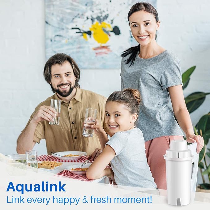 JFC002 Replacement for Brita Longlast Water Filter, Compatible with standard Mavea 107007, Brita Classic 35557, OB03, 6PACK