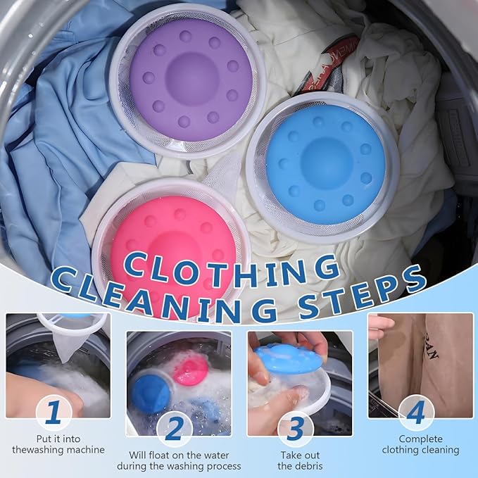 6pcs Pet Hair Remover for Laundry, Floating Hair Filtering Mesh Removal, Lint Trap Cleaning Tool, Lint Catcher for Washing Machine, Dog Cat Hair Remover for Laundry