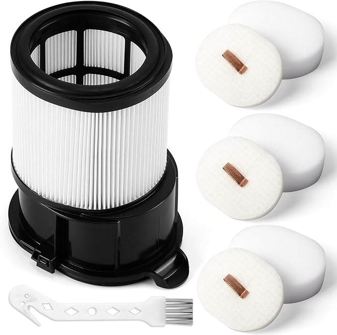 8 Pcs IP1251 IP3251 Filter Replacement Compatible with Shark Cordless PowerDetect Clean and Empty Lightweight Stick Vacuum, 1 Post-Motor Filter, 3 Pre-Motor Filter sets, 1 Cleaning Brush - AquaVibe