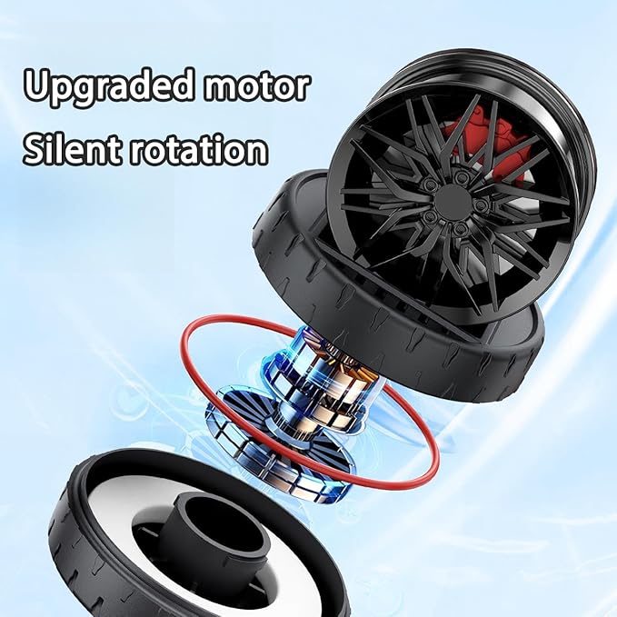 Car Air Freshener,Solar Powered Tires Scents Diffuser,Fashion Automotive Interior Decoration Accessories Purifiers for Car and Home Aromatherapy Dashboard (Black, 10 * 8 cm)