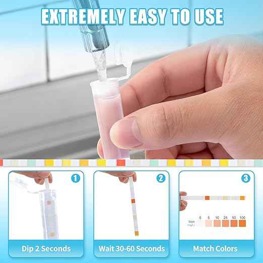 19 in 1 Drinking Water Test Kit with 100 All-in-One Water Test Strips & 2 Bacteria Tests - Home Water Quality Test Strips for Well, Tap Water, City Water, Tub and Swimming Pool Testing Strips