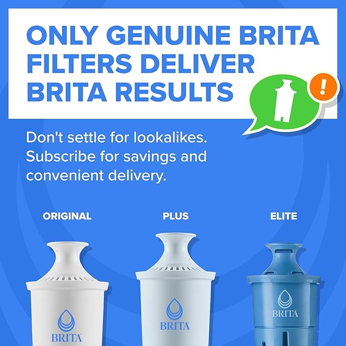 Brita Large Water Filter Pitcher for Tap and Drinking Water with SmartLight Change Indicator, Includes 1 Standard Filter, BPA-Free, Lasts 2 Months, 10-Cup Capacity, Mazarine Blue