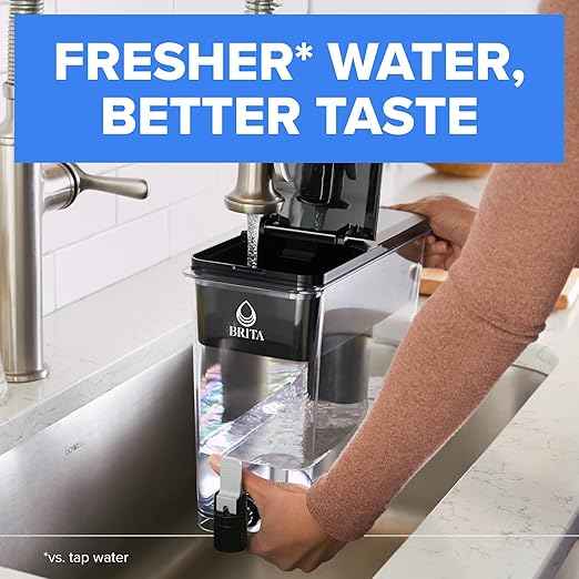 Brita UltraMax Large Water Dispenser With Standard Filter, BPA-Free, Reduces Copper, Cadmium and Mercury Impurities, Lasts 2 Months or 40 Gallons, Includes 1 Filter, Kitchen Accessories, Large 27-Cup