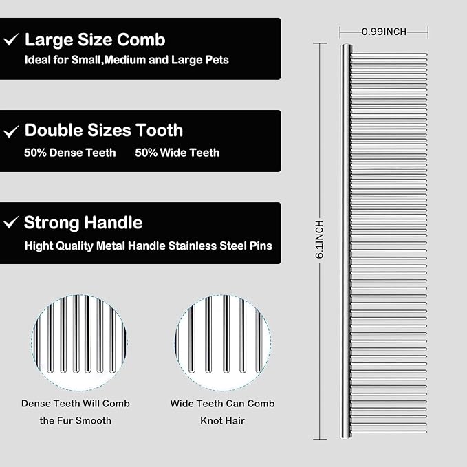 Dog Slicker Brush for Golden Doodle Grooming Kit - Dematting Brushes for Goldendoodles, Labradoodles, Poodles - Pet Hair Brush for Short & Medium Haired Dogs - Small (Black) - AquaVibe