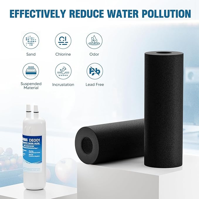 W10295370A Water Filter Replacement Compatible with W10295370, EDR1RXD1, Filter 1, WHR1RXD1, KAD1RXD1, P8RFWB2L, P8WB2L, P4RFWB, P5WB2L, Pack of 2, By DESENRUIS