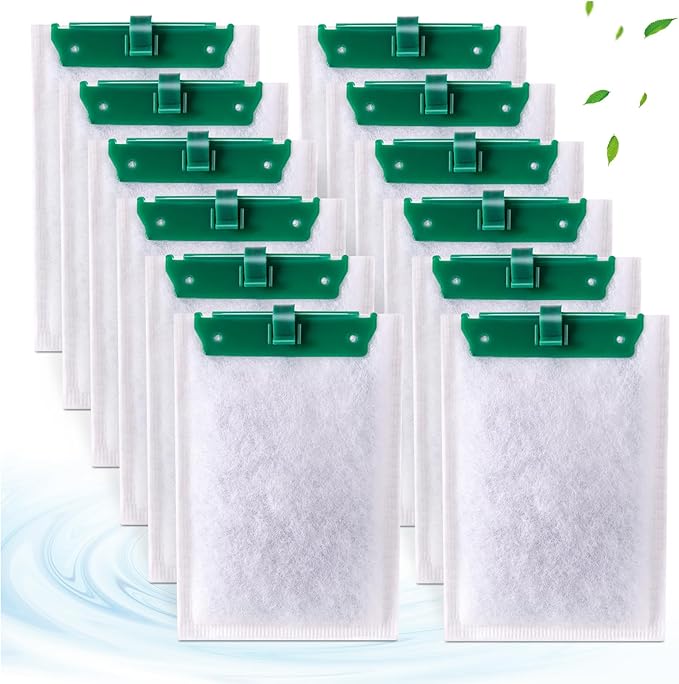 12-Count Medium Filter Cartridges Compatible with Tetra Whisper Bio-Bag Filters Medium Replacement Filter Cartridges for Whisper ReptoFilter and 10i IQ10 PF10 Power Filters -Ready to Use - AquaVibe