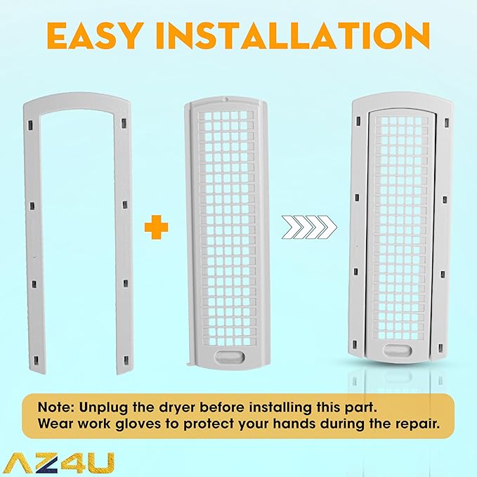 AZ4U Upgraded WE01X25914 WE01X25915 WE22X35337 for GE Washer Dryer Lint Screen Cover Grid | Washer Dryer Lint Screen Cover Grid Guide Compatible with GE, Hotpoint Washer, Dryer Lint Filter Housing